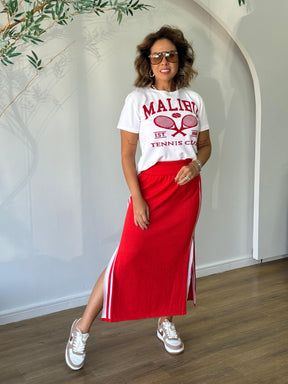 Conjunto Feminino camisa e saia- Malibu